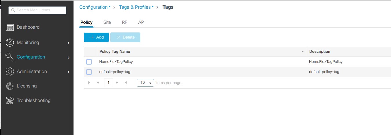 Configuration -> Tags